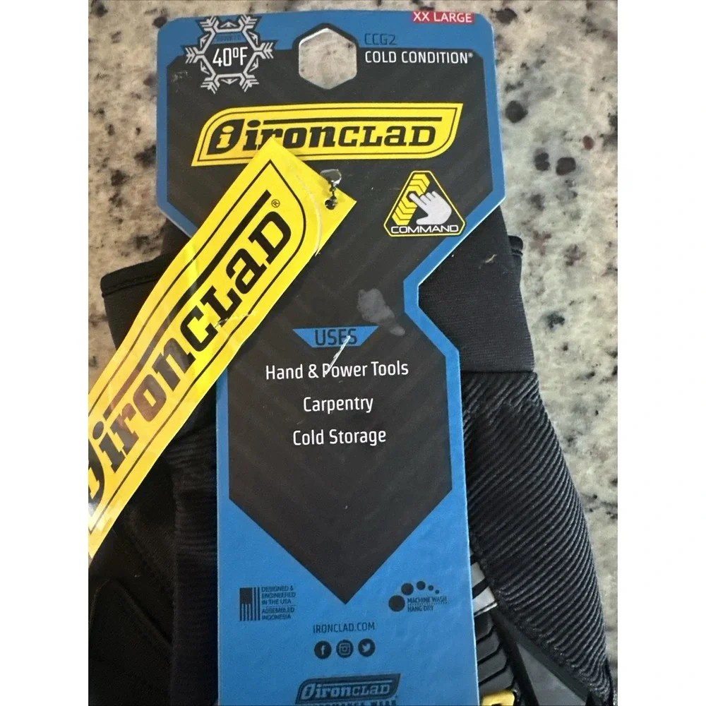 New Ironclad CCG2-06-XXL Cold Condition XXL Synthetic Leather Black Work Gloves